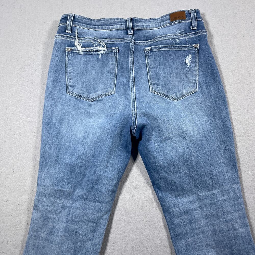Judy Blue Jeans Women 11/30 Boyfriend High Rise Distressed Exposed‎ Button Fly - Picture 9 of 11